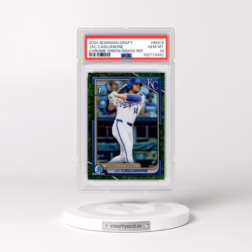 2024 Bowman Draft #BDC8 Jac Caglianone - Chrome-Green Grass Refractor (PSA 10 GEM MINT)