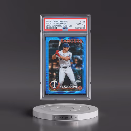 2024 Topps Chrome #122 Wyatt Langford - Blue Sonar Refractor (PSA 10 GEM MINT)