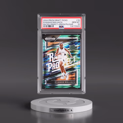 2024 Panini Prizm Draft Picks Rated Prospect #16 Khaman Maluach - Green Pulsar (PSA 10 GEM MINT)