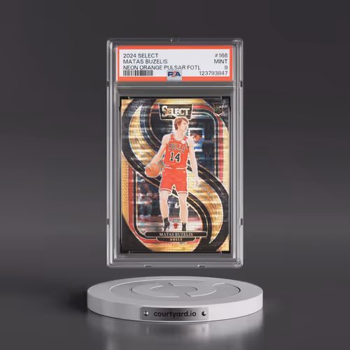 2024 Panini Select #166 Matas Buzelis - Neon Orange Pulsar Fotl (PSA 9 MINT)