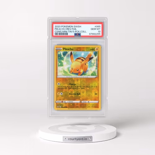2020 Pokémon Sword & Shield #065 Pikachu - Reverse Foil Cosmos Mini Tin 5-Pack Collection (PSA 10 GE