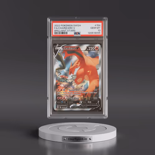 2022 Pokémon Sword & Shield Brilliant Stars #154 Charizard V - Holo Full Art (PSA 10 GEM MINT)