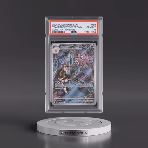 2025 Pokémon Dri EN-Destined Rivals #199 Team Rocket's Weezing - Illustration Rare (PSA 10 GEM MINT)