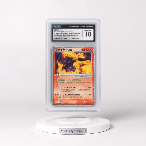 2003 PLAY Promotional Cards #009/PLAY Moltres ex - 2nd Season Sub. (New Members) Holo (CGC 10 GEM MI