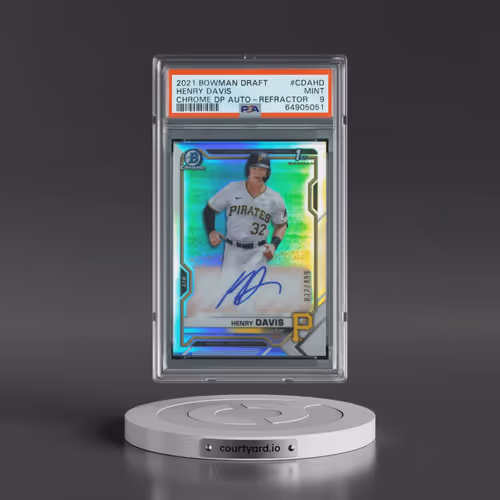 2021 Bowman Draft Chrome Draft Pick Autographs #CDAHD Henry Davis - Refractor (PSA 9 MINT)