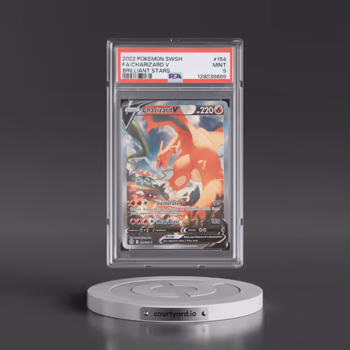 2022 Pokémon Sword & Shield Brilliant Stars #154 Charizard V - Holo Full Art (PSA 9 MINT)