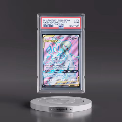 2019 Pokémon Sun & Moon Unbroken Bonds #204 Gardevoir & Sylveon GX - Holo Full Art (PSA 9 MINT)