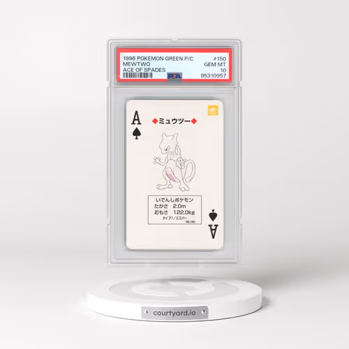 1996 Pokémon Green Version Playing Cards #150 Mewtwo - Ace of Spades (PSA 10 GEM MINT)