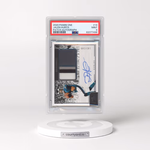 2020 Panini One #14 Jalen Hurts - Patch Autograph (PSA 9 MINT)