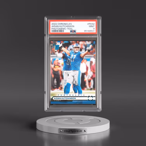 2022 Panini Chronicles Photogenic #PH42 Aidan Hutchinson - Teal (PSA 9 MINT)