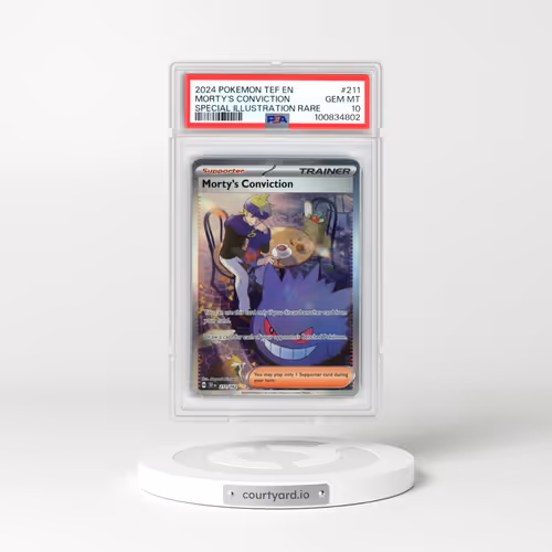 2024 Pokémon Tef EN-Temporal Forces #211 Morty's Conviction - Special Illustration Rare (PSA 10 GEM MINT)