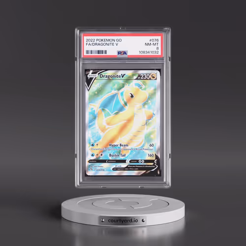 2022 Pokémon Go #076 Dragonite V - Holo Full Art (PSA 8 NM-MT)