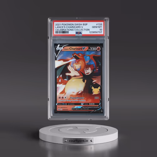 2021 Pokémon Swsh Black Star Promo #133 Lance's Charizard V - Holo Celebrations Collection (PSA 10 G