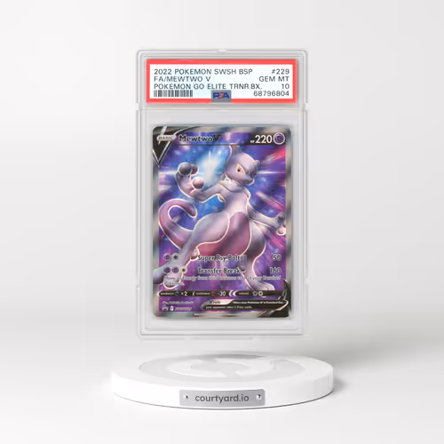 2017 Black Star Promos - Sword & Shield #229 Mewtwo V - Holo Pokémon GO Elite Trainer Box (PSA 10 GEM MINT)