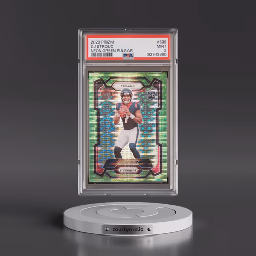 2023 Panini Prizm #339 CJ Stroud - Neon Green Pulsar (PSA 9 MINT)