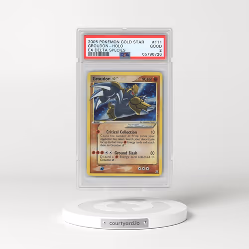 2005 Pokémon EX Delta Species #111 Groudon - Holo Gold Star (PSA 2 GOOD)