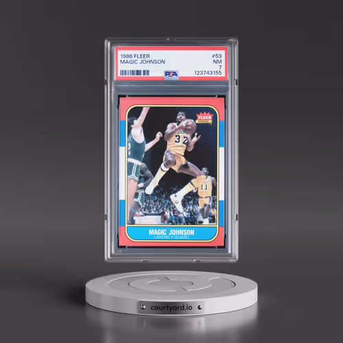 1986 Fleer #53 Magic Johnson (PSA 7 NM)