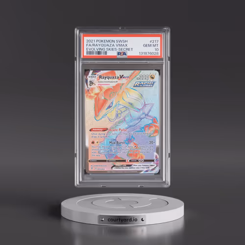 2021 Pokémon Sword & Shield Evolving Skies #217 Rayquaza Vmax - Full Art Secret (PSA 10 GEM MINT)