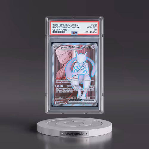 2025 Pokémon Dri EN-Destined Rivals #213 Team Rocket's Mewtwo EX - Holo Ultra Rare (PSA 10 GEM MINT)