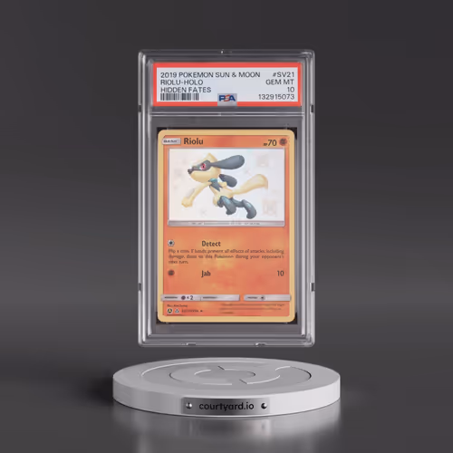 2019 Pokémon Sun & Moon Hidden Fates #SV21 Riolu - Holo (PSA 10 GEM MINT)