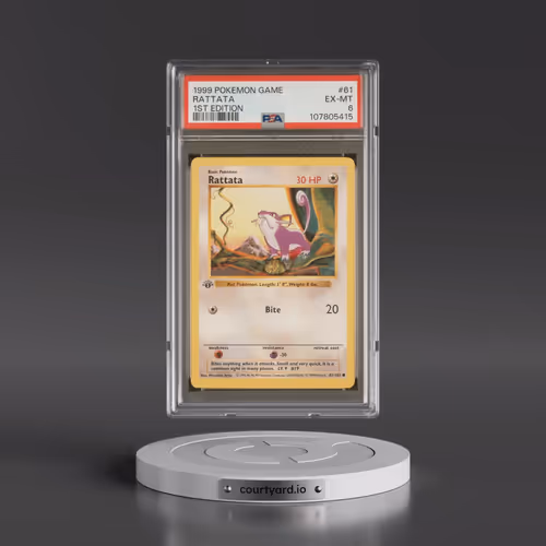 1999 Pokémon Game #61 Rattata - 1st Edition (PSA 6 EX-MT)