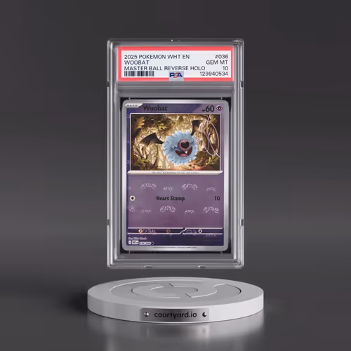 2025 Pokémon Wht EN-White Flare #036 Woobat - Reverse Holo Master Ball (PSA 10 GEM MINT)
