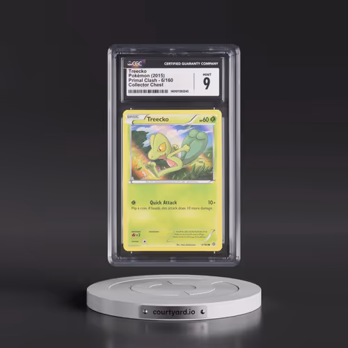 2015 Primal Clash #6/160 Treecko - (Holo Lines are 45 Deg.) Sheen Holo Collector Chest (CGC 9 MINT)
