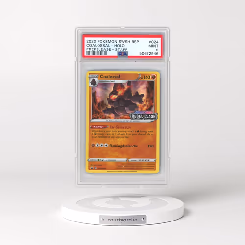 2020 Pokémon Swsh Black Star Promo #024 Coalossal - Holo Prerelease-Staff (PSA 9 MINT)
