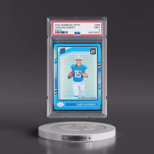 2024 Panini Donruss Optic #266 Ladd McConkey - Aqua (PSA 9 MINT)