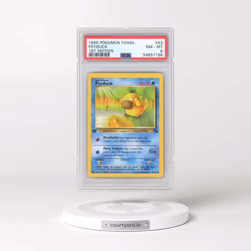 1999 Pokémon Fossil #53 Psyduck - 1st Edition (PSA 8 NM-MT)