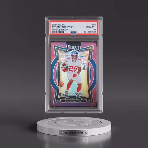 2024 Panini Select #61 Tyrone Tracy Jr. - Purple Prizm (PSA 10 GEM MINT)