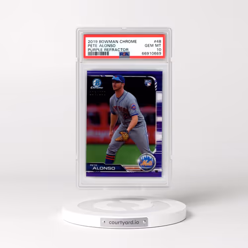2019 Bowman Chrome #48 Pete Alonso - Purple Refractor (PSA 10 GEM MINT)
