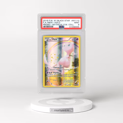 2016 Pokémon XY Black Star Promo #XY110 Mew - Full Art Mythical Pokemon Collection (PSA 9 MINT)