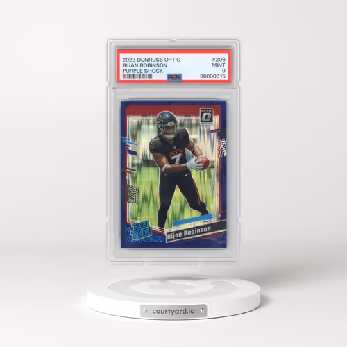 2023 Panini Donruss Optic #206 Bijan Robinson - Purple Shock (PSA 9 MINT)