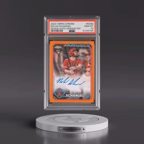2024 Topps Chrome Rookie Autographs #RANS Nolan Schanuel - Orange Refractor (PSA 10 GEM MINT)