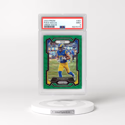2023 Panini Prizm #357 Puka Nacua - Green Wave (PSA 9 MINT)