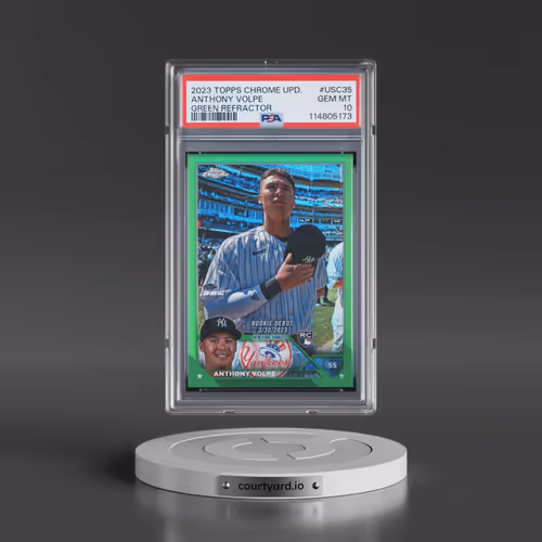 2023 Topps Chrome Update #USC35 Anthony Volpe - Green Refractor (PSA 10 GEM MINT)