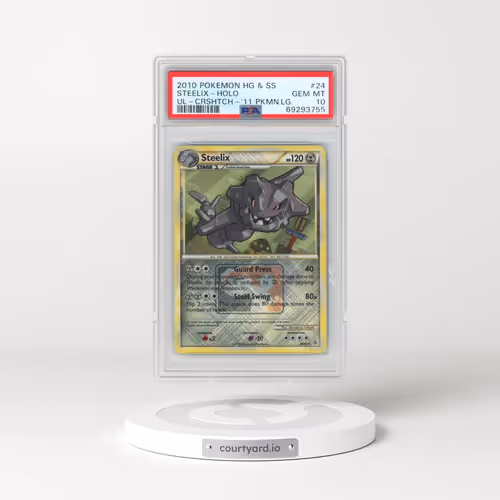 2010 Pokémon Heartgold & Soulsilver Unleashed #24 Steelix - Holo Crosshatch-2011 Pokemon League (PSA