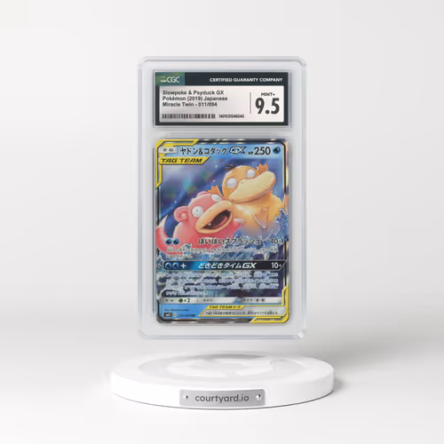 2019 Japanese Miracle Twins #11 Slowpoke & Psyduck GX - Full Art Holo (CGC 9.5 MINT+)