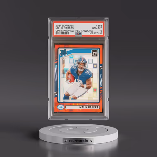 2024 Panini Donruss #383 Malik Nabers - Optic Preview-Red Pandora (PSA 10 GEM MINT)