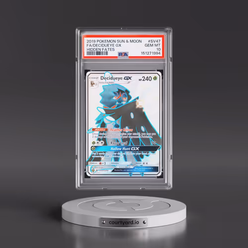 2019 Pokémon Sun & Moon Hidden Fates #SV47 Decidueye GX - Holo Full Art (PSA 10 GEM MINT)