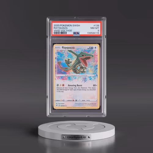 2020 Pokémon Sword & Shield Vivid Voltage #138 Rayquaza (PSA 8 NM-MT)