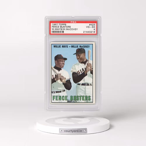 1967 Topps #423 Fence Busters - Willie Mays/Willie McCovey (PSA 4 VG-EX)