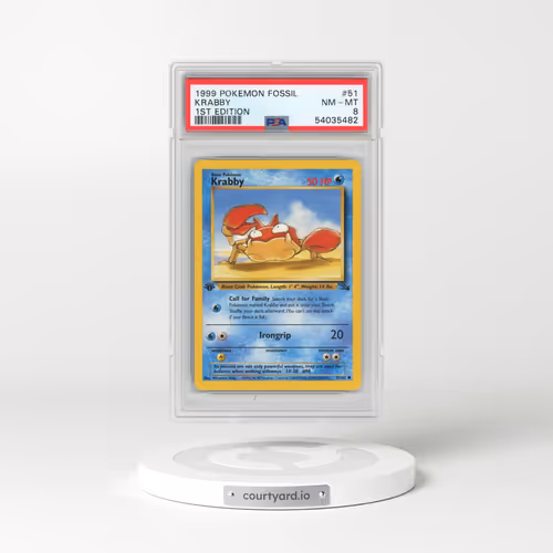 1999 Pokémon Fossil #51 Krabby - 1st Edition (PSA 8 NM-MT)