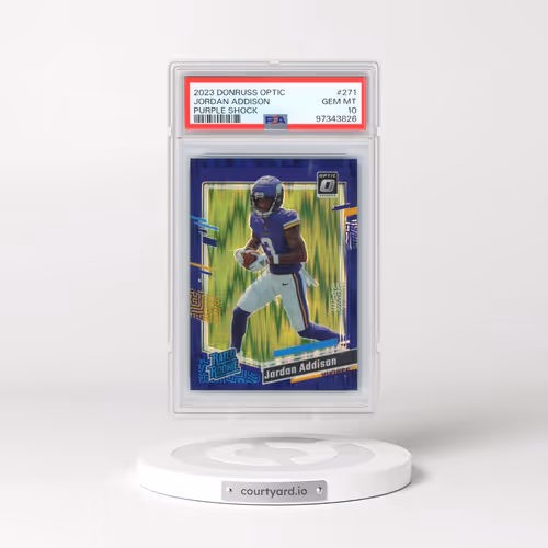 2023 Panini Donruss Optic #271 Jordan Addison - Purple Shock (PSA 10 GEM MINT)
