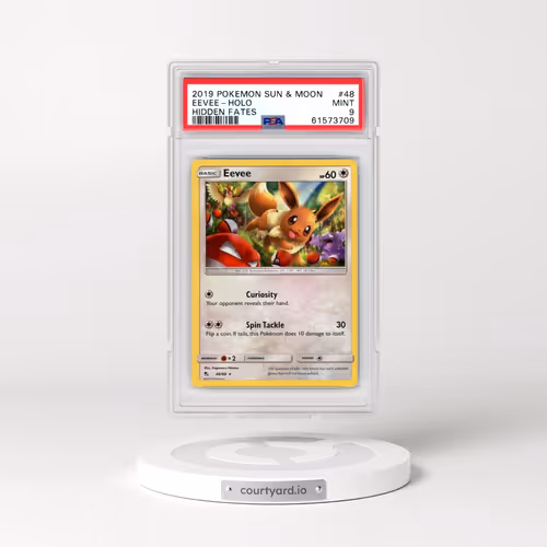 2019 Pokémon Sun & Moon Hidden Fates #48 Eevee - Holo (PSA 9 MINT)