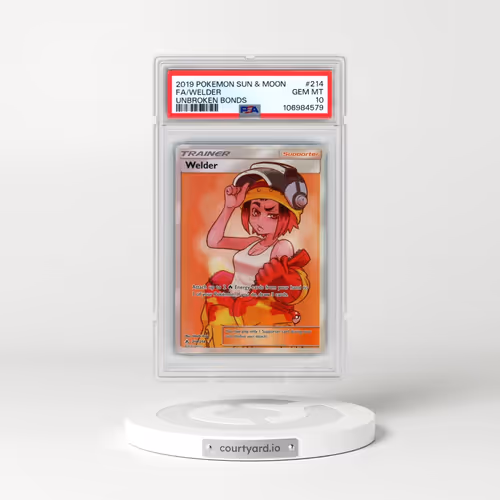 2019 Pokémon Sun & Moon Unbroken Bonds #214 Welder - Full Art (PSA 10 GEM MINT)