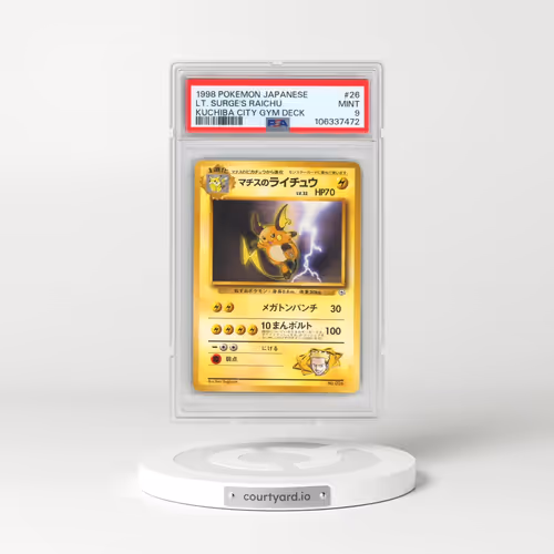 1998 Pokémon Kuchiba City Gym Deck #26 LT. Surge's Raichu (PSA 9 MINT)