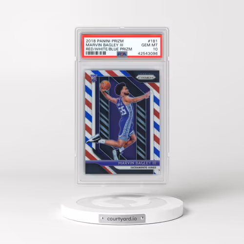 2018 Panini Prizm #181 Marvin Bagley III - Red/White/Blue Prizm (PSA 10 GEM MINT)