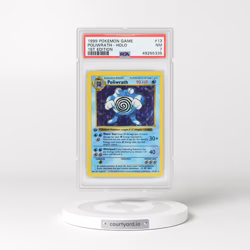 1999 Base Set #13 Poliwrath - 1st Edition Shadowless Holo (PSA 7 NM)